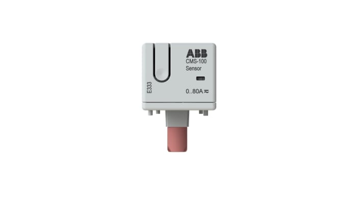 Trasformatore di corrente ABB 2CCA880100R0001 CMS-100PS, montaggio su cavo, rapporto 80:1, dimensioni 17,4 x 26,5 x 41 mm.