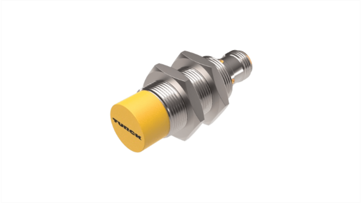 Sensore di prossimità cilindrico PNP Turck NI12U-M18-AP6X-H1141, M18, rilevamento 12 mm, IP68, -30/+85 °C, montaggio non a filo.
