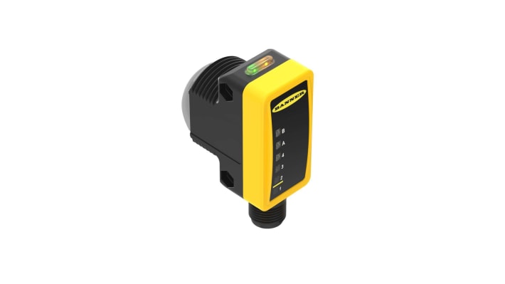 Sensore fotoelettrico cilindrico Banner QS30RRXQ, rilevamento fino a 213 m, uscita NPN/PNP, IP67, alimentazione 10-30 V c.c.