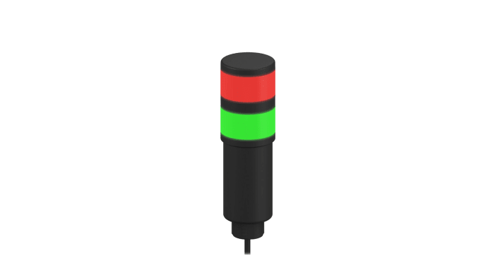 Torretta di segnalazione LED Banner TL50ZGRQP, Rosso/Verde, 50 mm di diametro, montaggio versatile, 85-264 V c.a.