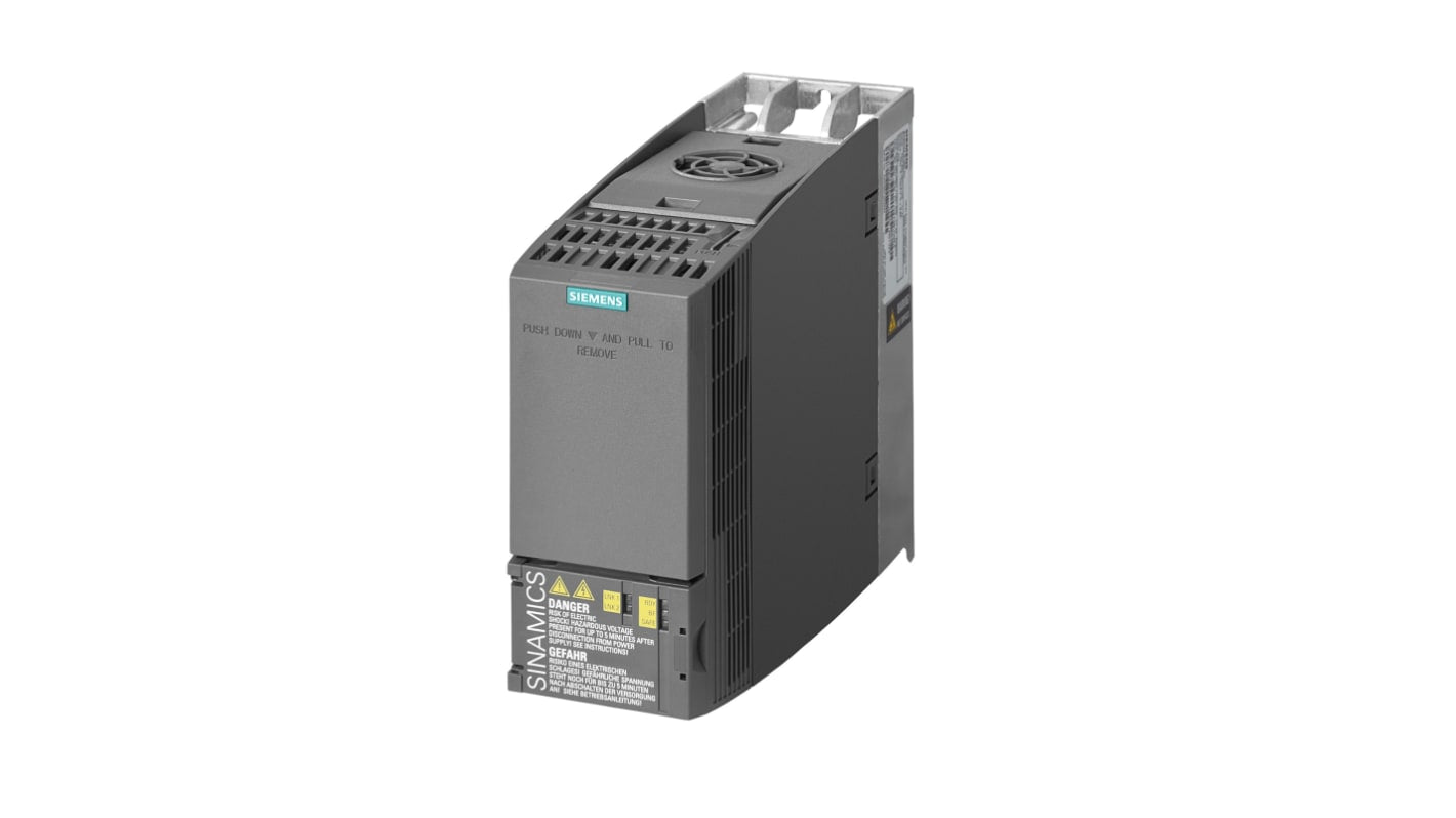 Inverter trifase Siemens 6SL3210-1KE17-5AF1, 3 kW, 400 V c.a., 0-550 Hz per controllo preciso di pompe e macchine.