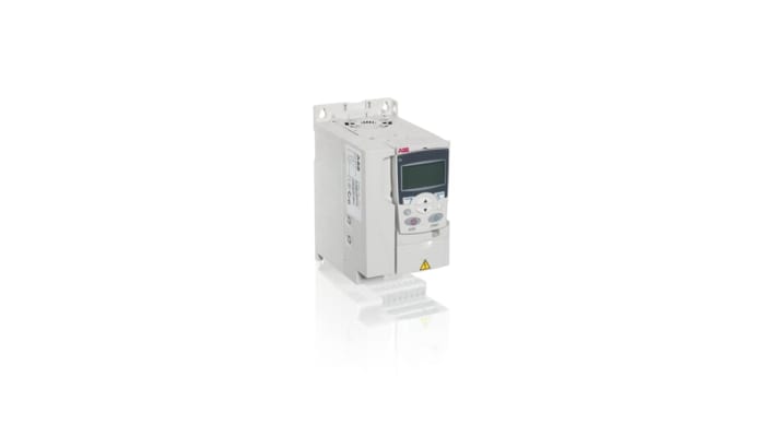 Inverter ABB ACS355-01E-09A8-2 per motori in c.a., potenza 2,2 kW, montaggio a pannello, dimensioni 105x239x191 mm.