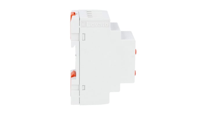 Relè di monitoraggio tensione Lovato PMV30A575, SPDT, montaggio su guida DIN, dimensioni 35.8 x 63.1 x 104.7 mm.